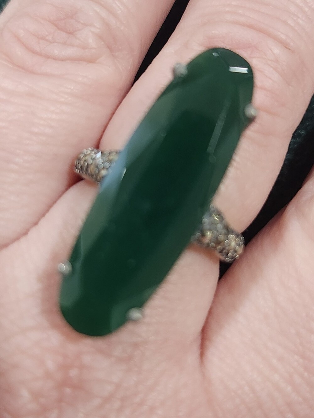 NWT JTV sterling Silver Jade Ring Size 6